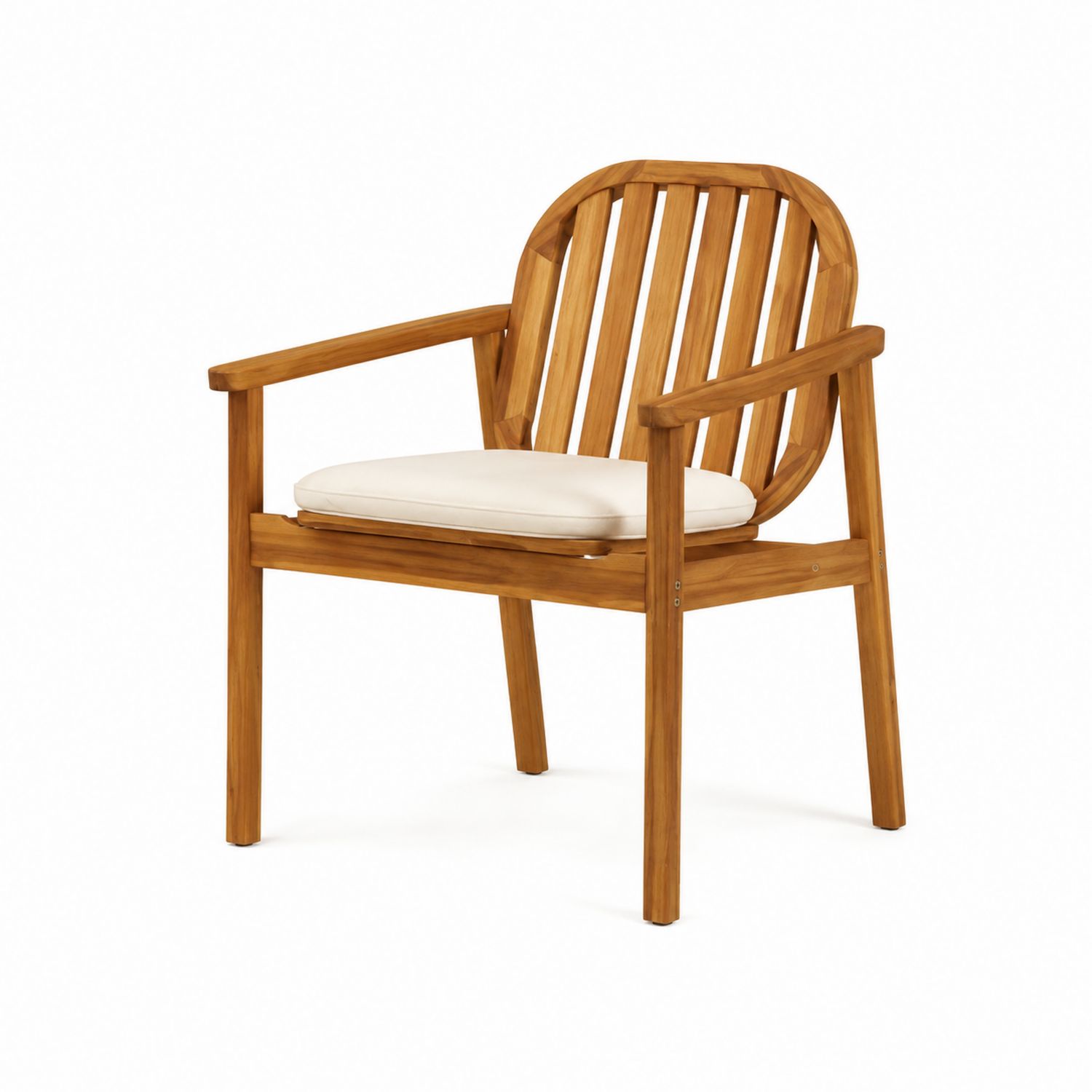 Holz-Gartenstuhl mit Polster Beige 60 x 58 x 90 cm