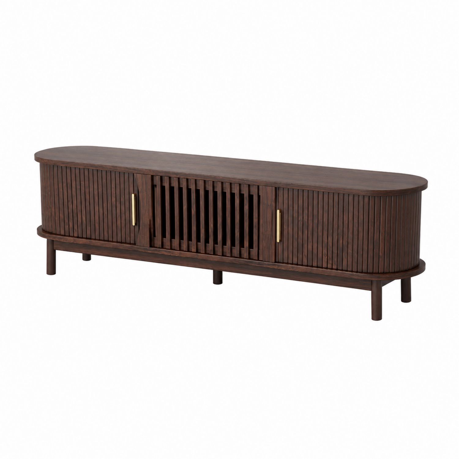 TV-Schrank aus Massivholz Dunkelbraun 180x40x50 cm