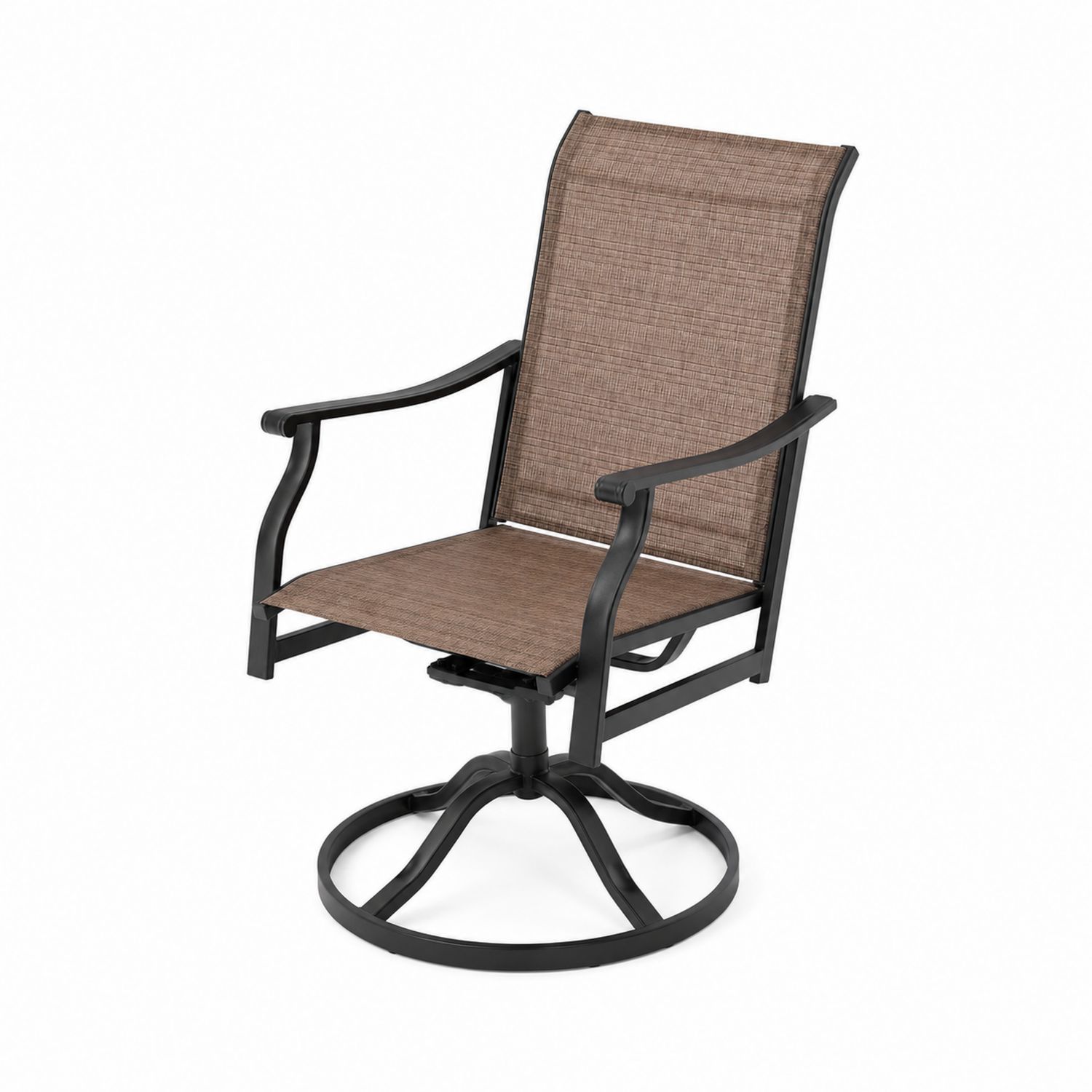 Gartenstuhl mit Drehfunktion Aluminium Textilene Braun