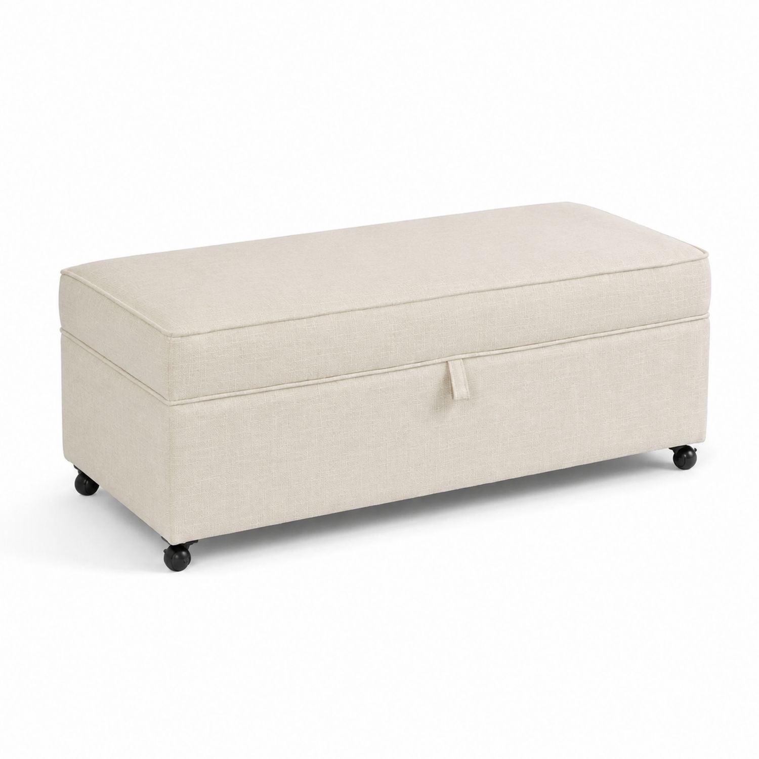 Polsterbank mit Stauraum, Polyester, Beige, 120x50x45 cm