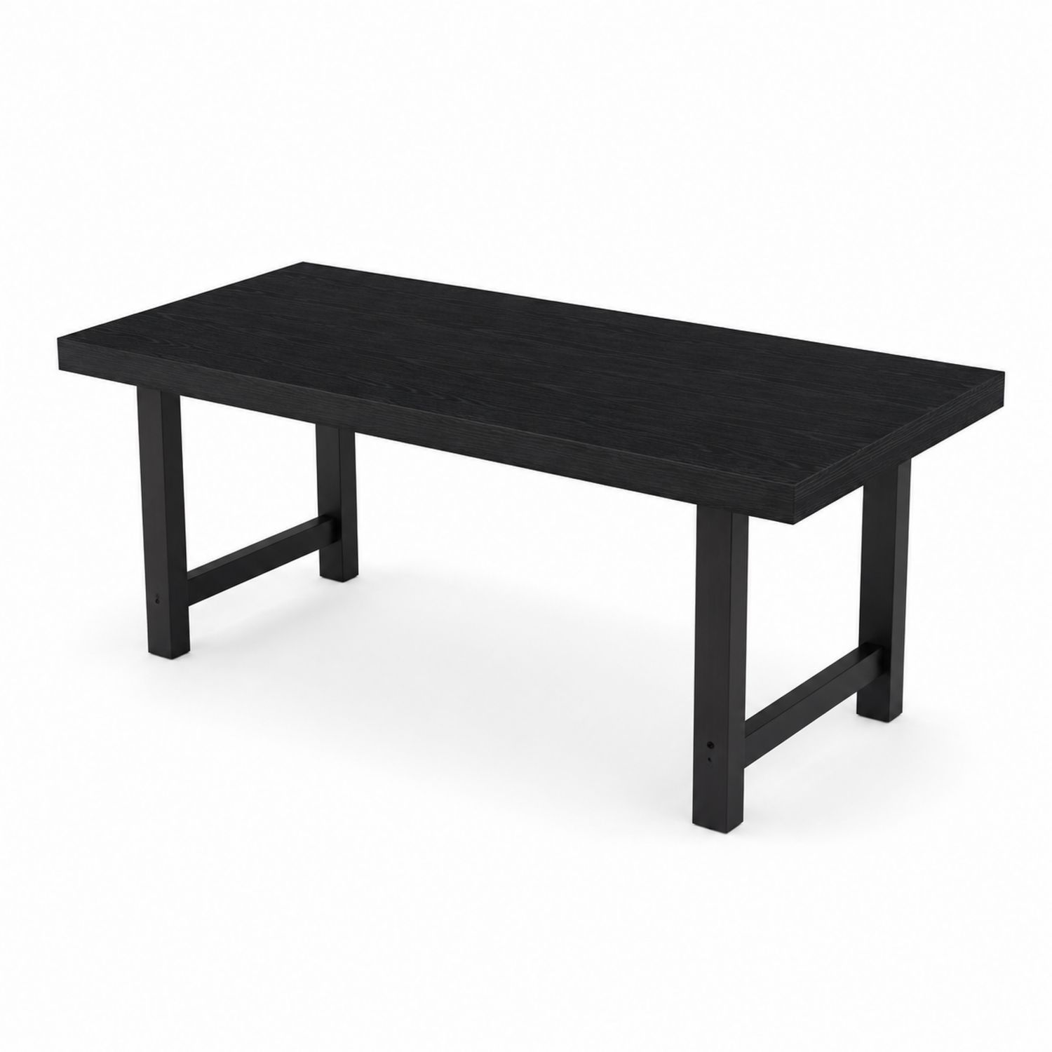 Esstisch mit MDF-Tischplatte und Metallrahmen, Schwarz