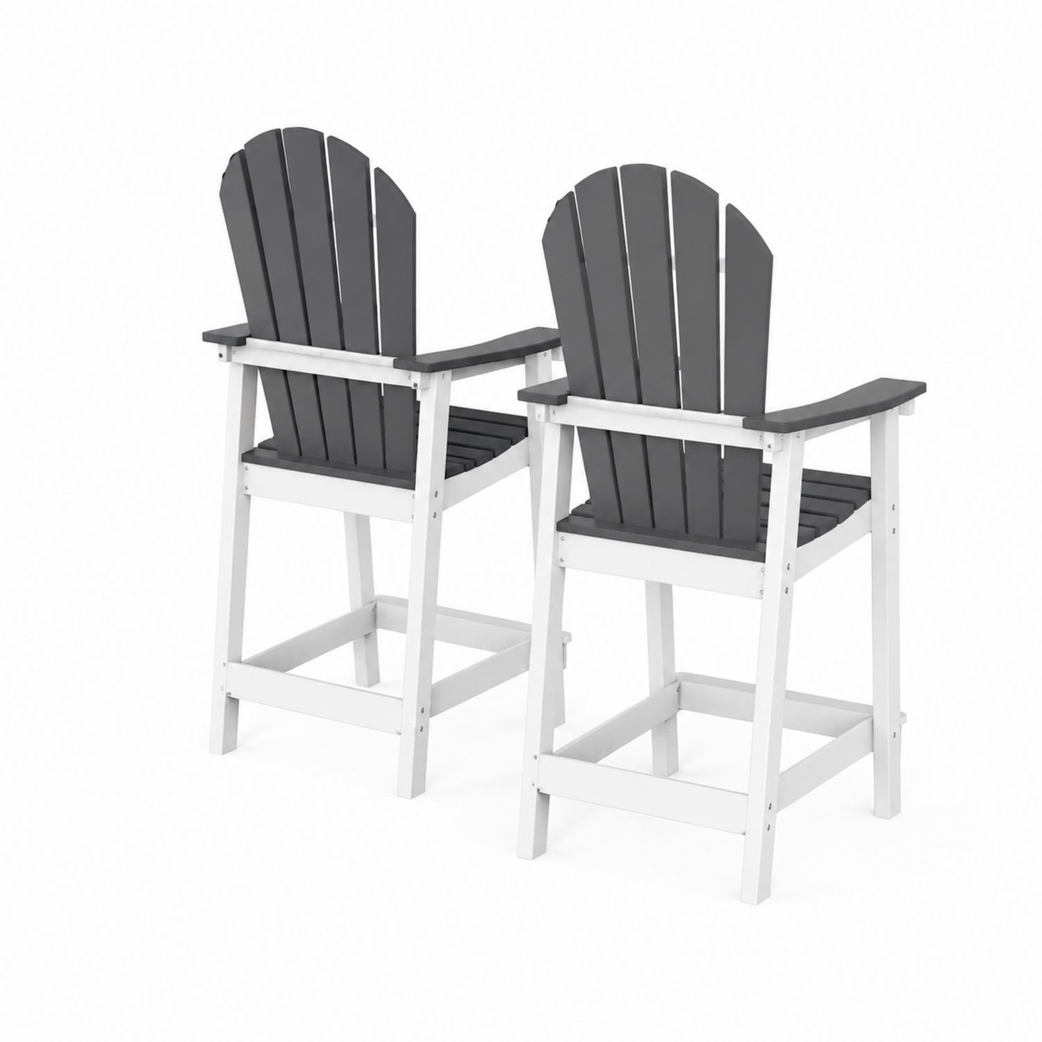 Outdoor-Stuhl Set aus Kunststoff Grau/Weiß