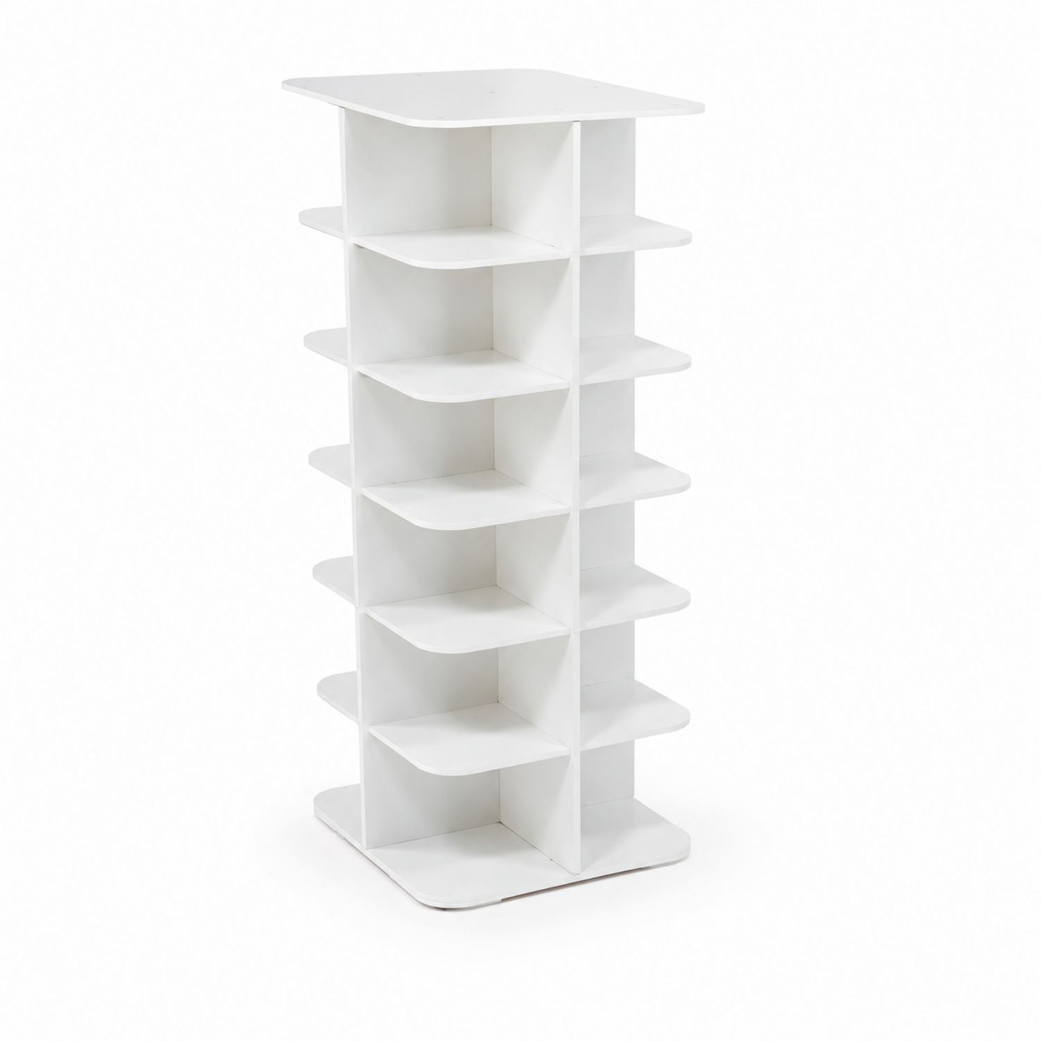 Schuhregal Turm 10 Ebenen MDF Weiß