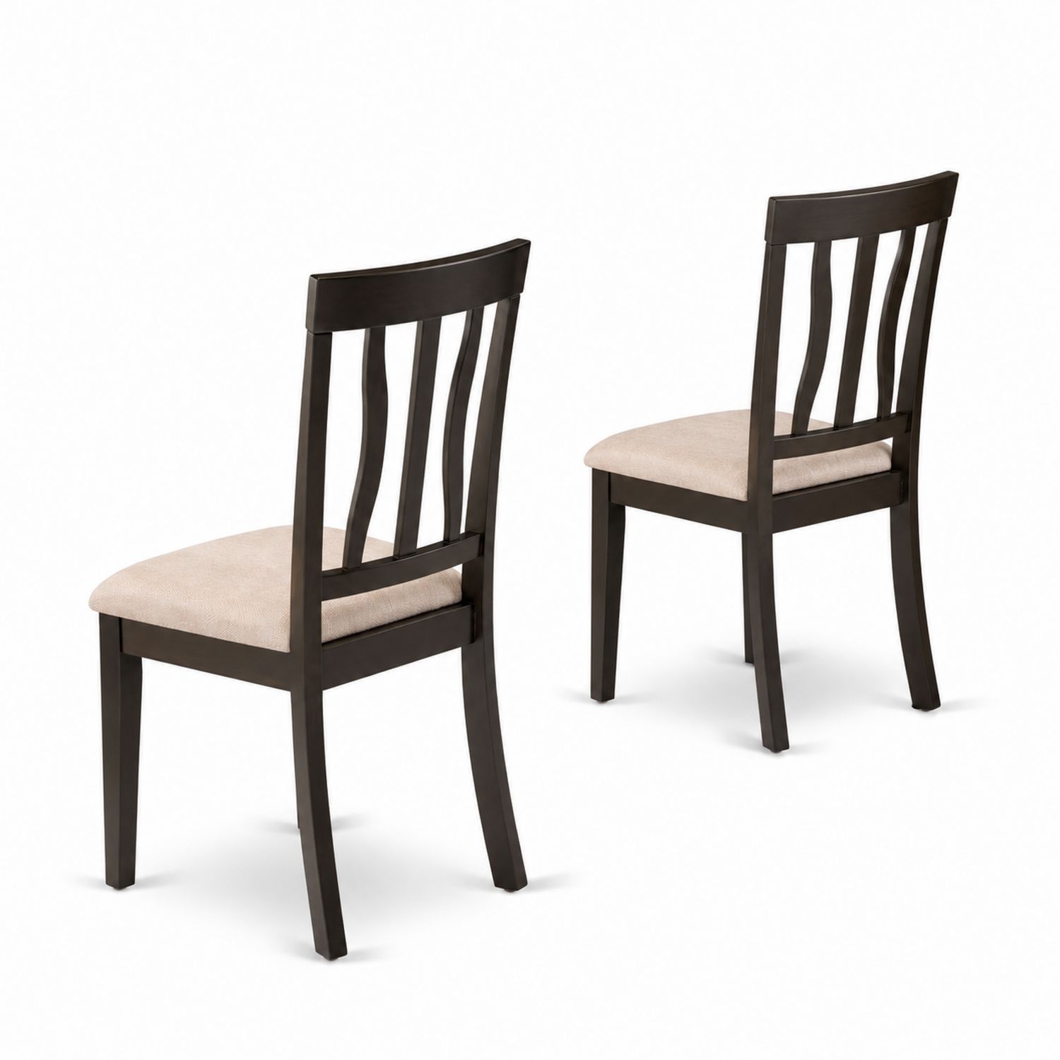 2er-Set Esszimmerstühle Holzrahmen Beige