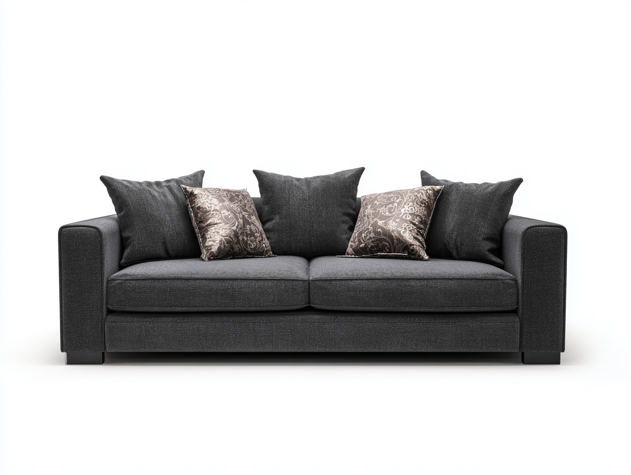 Divano a due posti - tessuto-imbottitura - 175x88x82 cm - grigio scuro - moderno-Janoriaspace