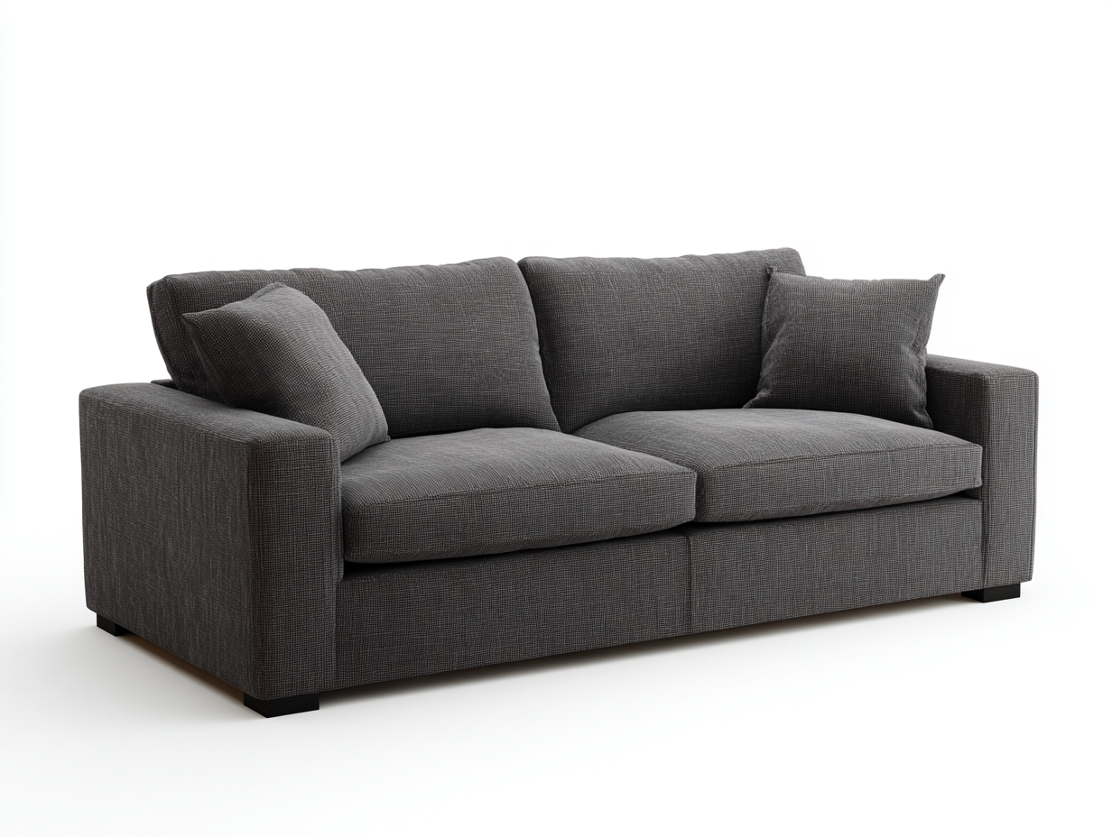 Divano a due posti - tessuto-imbottitura - 182x94x86 cm - grigio scuro - moderno-Janoriaspace