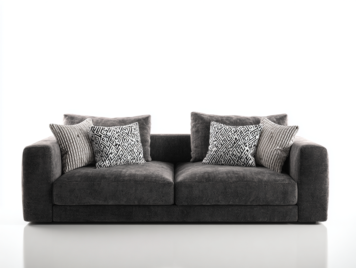 Divano a due posti - tessuto-imbottitura - 170x90x80 cm - grigio scuro - moderno-Janoriaspace