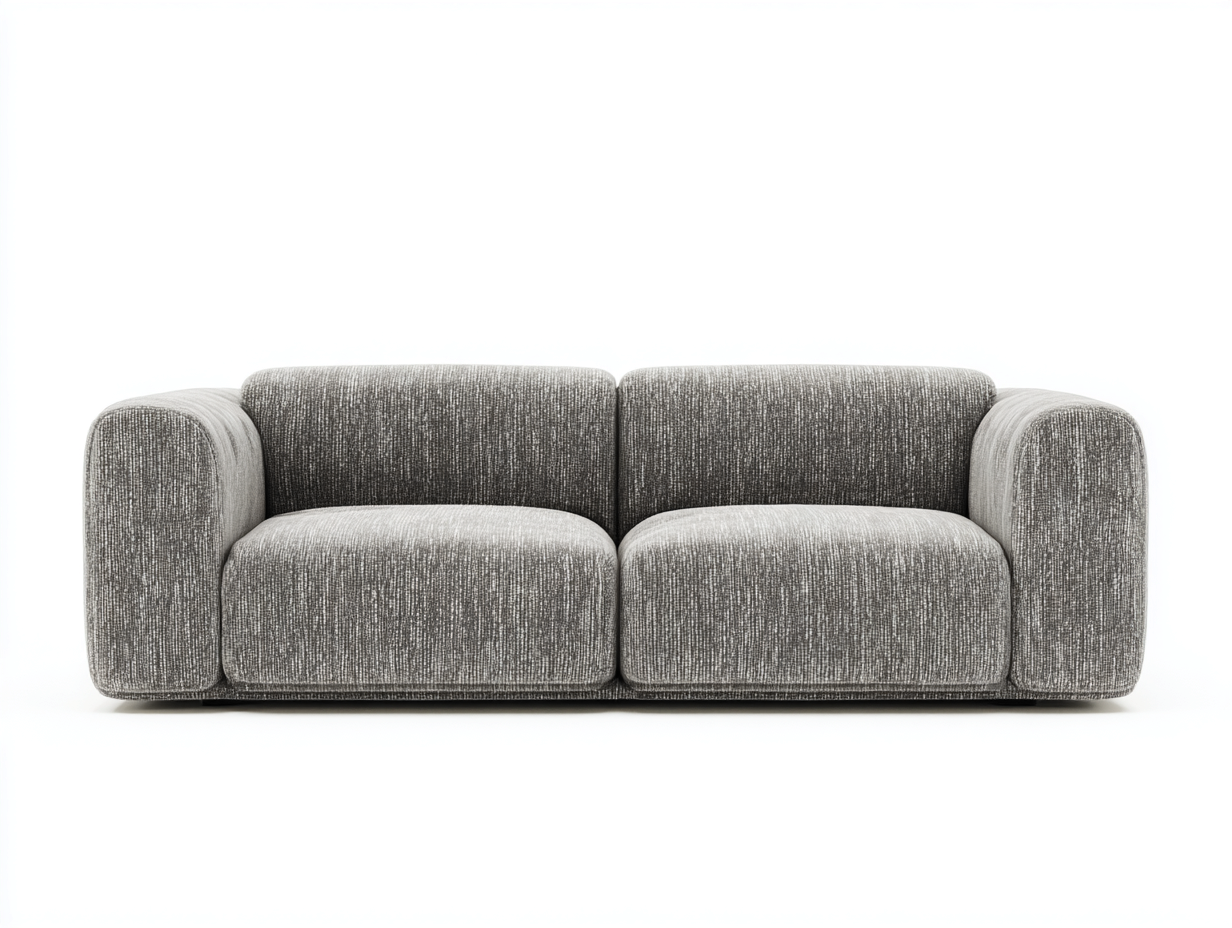 Divano a due posti - tessuto-imbottitura - 172x95x78 cm - grigio chiaro - moderno-Janoriaspace