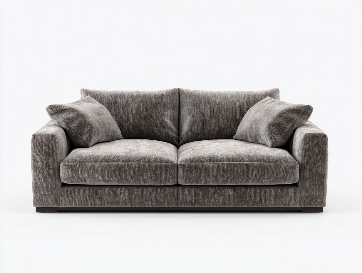 Divano a due posti - tessuto-imbottitura-legno - 184x93x85 cm - grigio chiaro-marrone - moderno-Janoriaspace