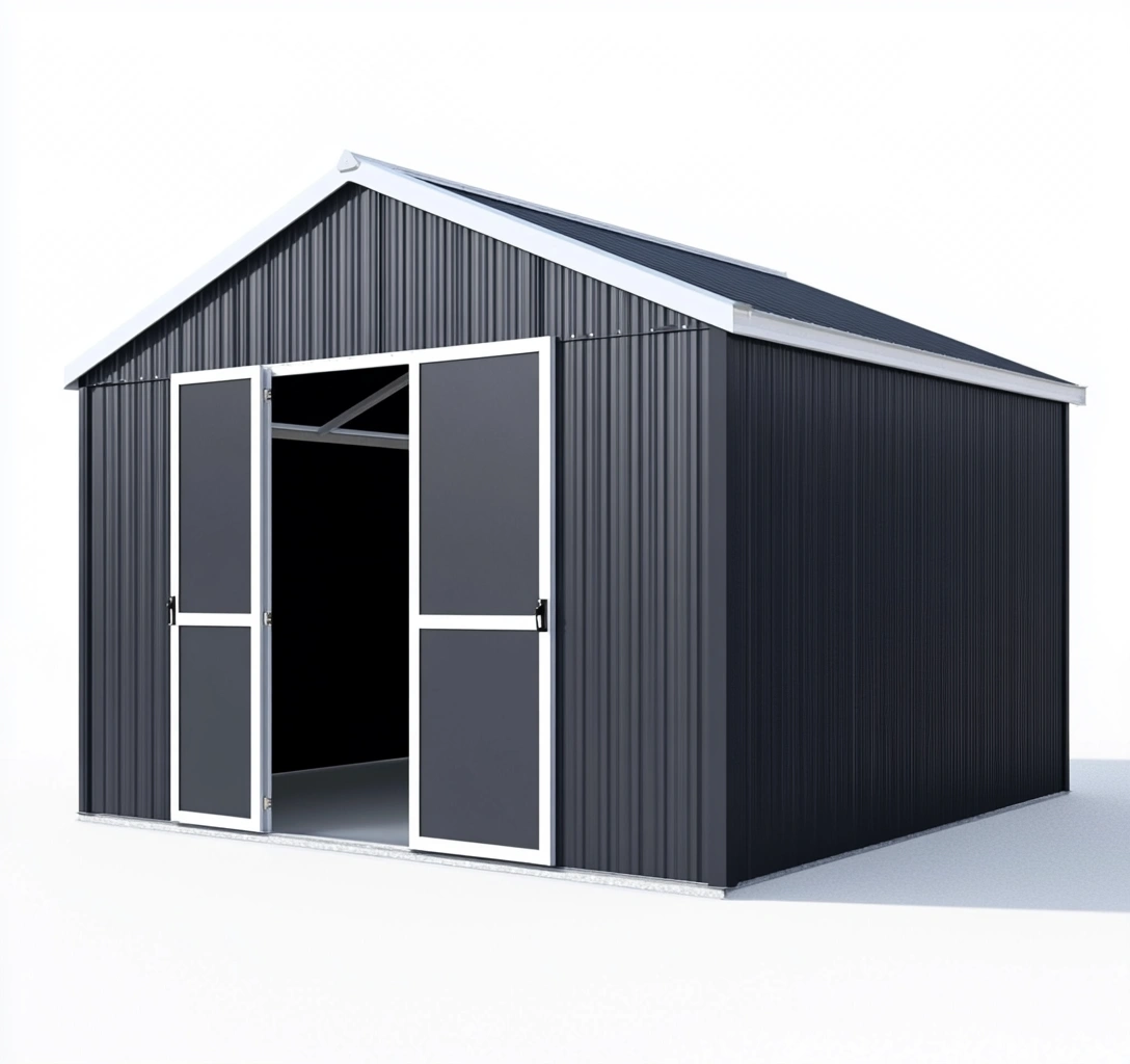Caseta de Acero Galvanizado Negro 4x5m-MEUBOLVIX