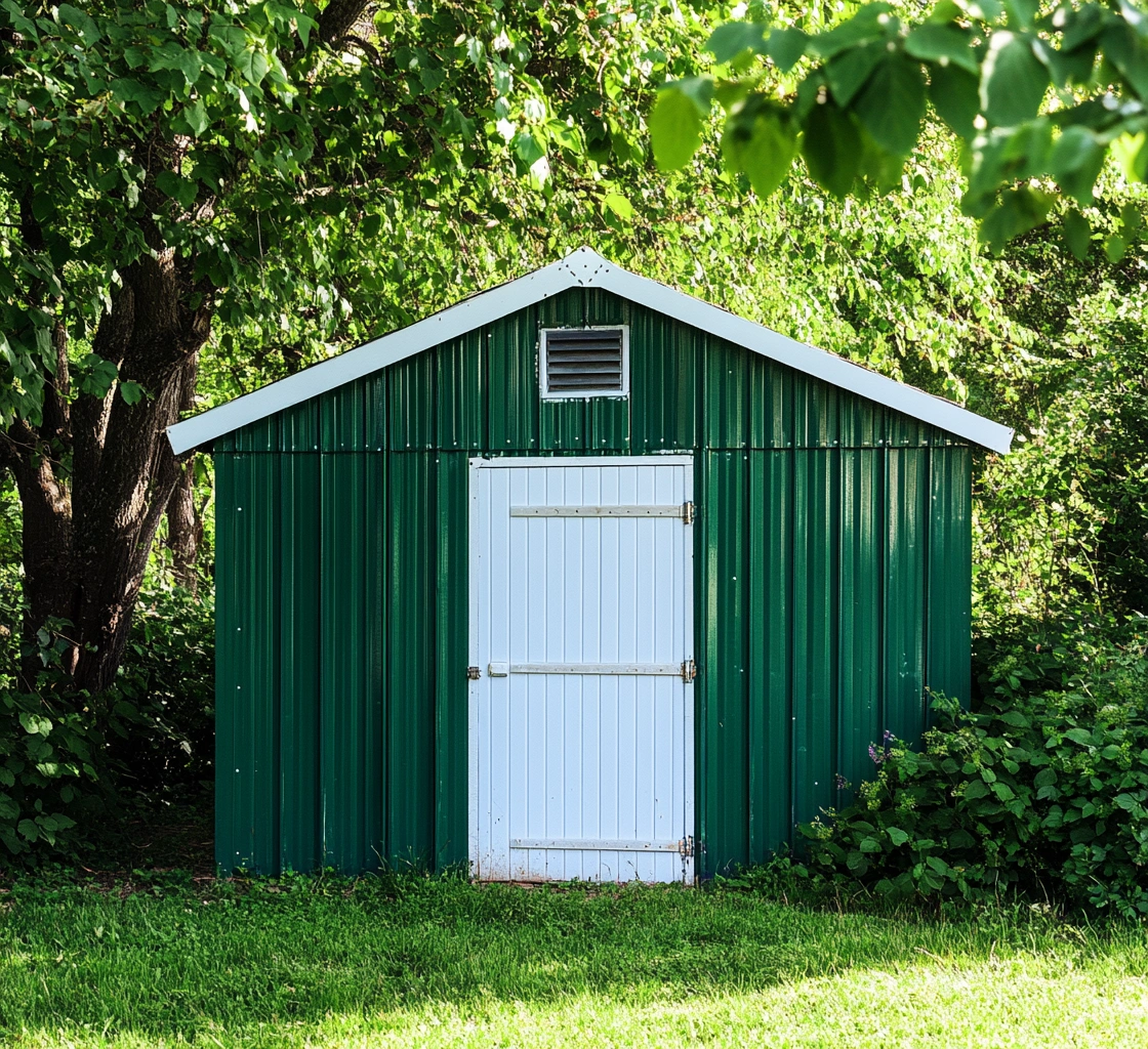 Cobertizo de Jardín Metálico Verde y Blanco 300x200x210 cm-MEUBOLVIX