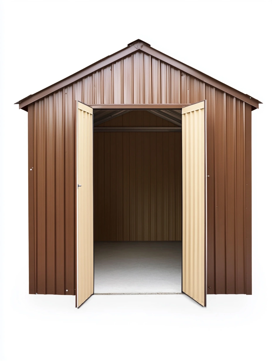 Cobertizo Metálico Acero Galvanizado Marrón/Beige 290x230x210 cm-MEUBOLVIX