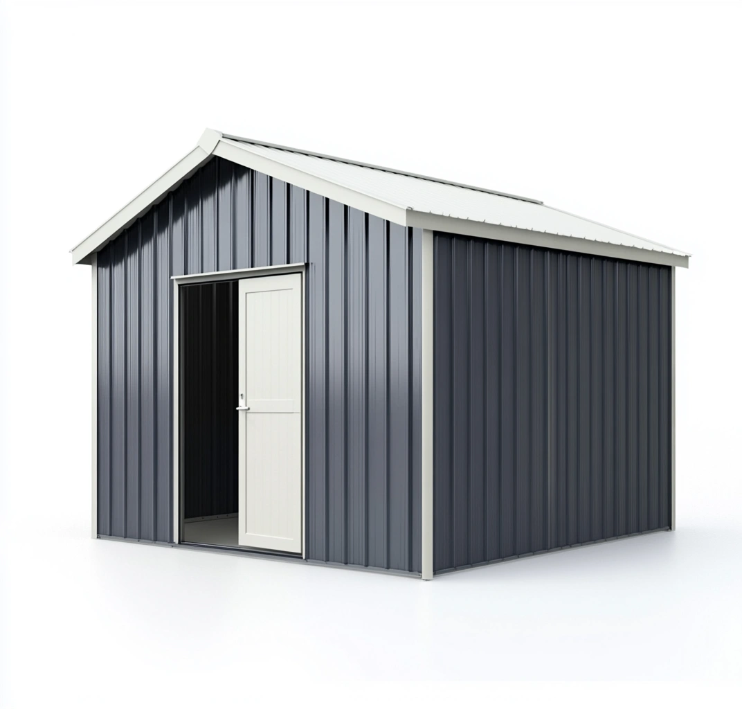 Cobertizo de jardín de acero galvanizado Gris oscuro 300cm x 200cm-MEUBOLVIX