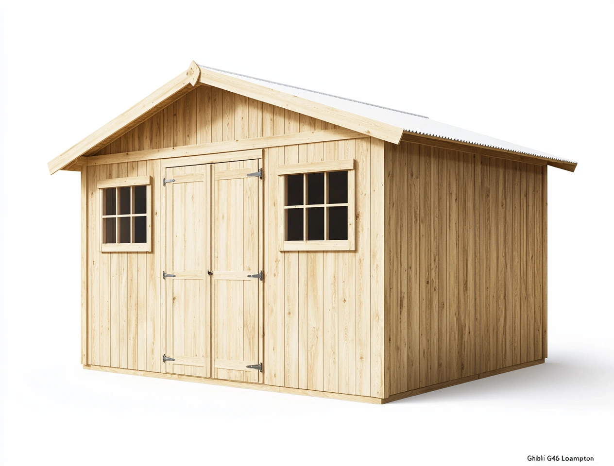 Cobertizo de Madera de Abeto con Ventanas-MEUBOLVIX