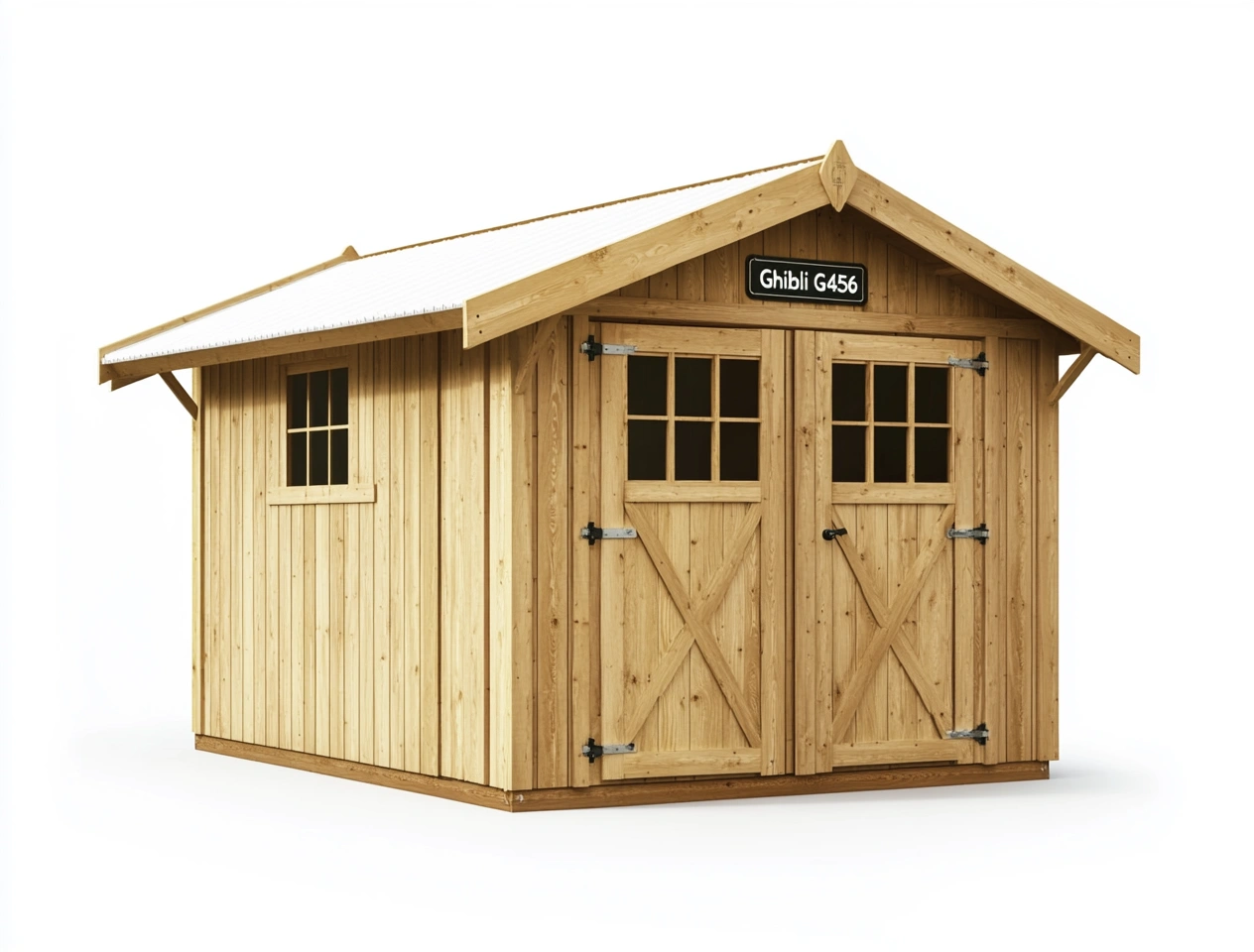 Cobertizo de Madera de Pino con Puerta Doble y Ventana Exterior-MEUBOLVIX