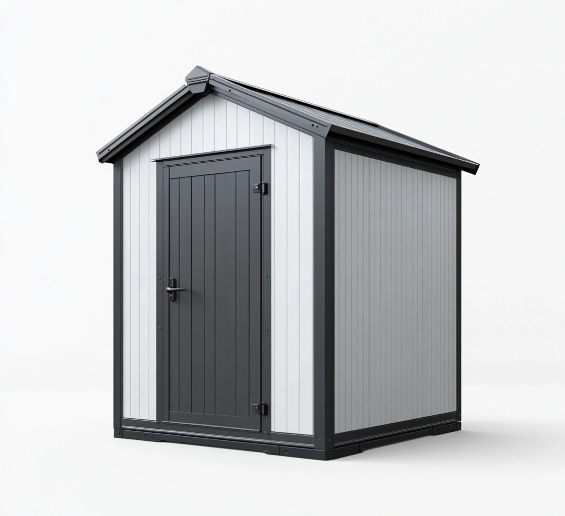 Caseta de jardín de acero galvanizado Gris oscuro y Gris claro 200 cm x 150 cm x 210 cm-MEUBOLVIX