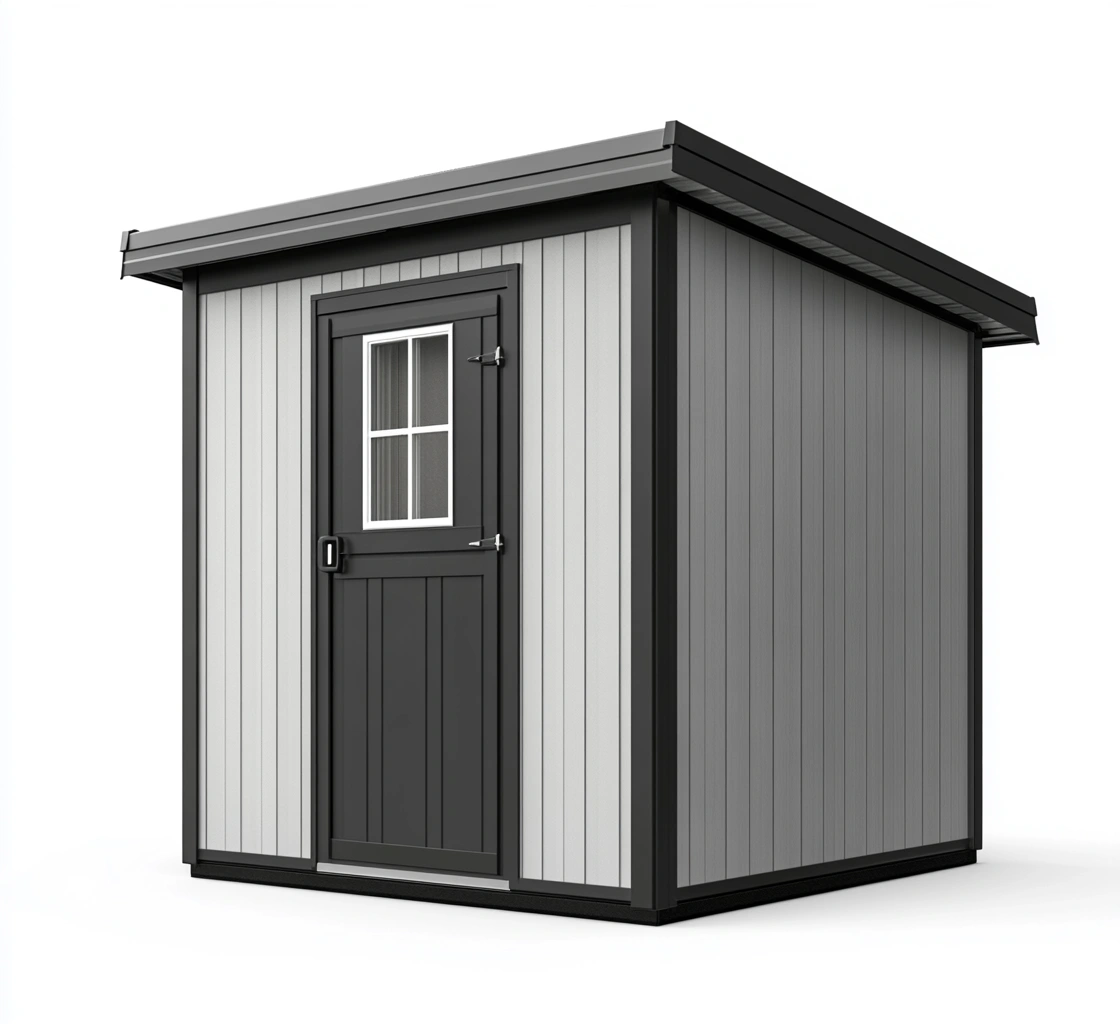 Cobertizo de Jardín Metálico Gris 200x150x210 cm con Puerta y Ventana-MEUBOLVIX