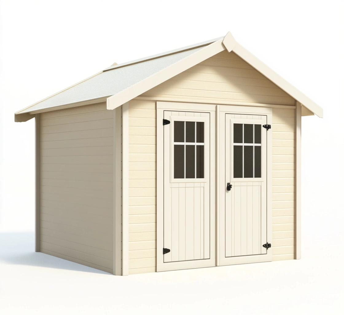 Caseta de jardín de plástico beige 260x300x240 cm-MEUBOLVIX