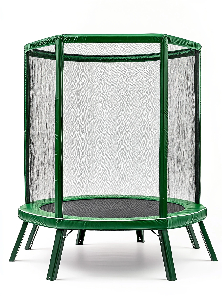 Cama elástica redonda de acero con red de protección, 150 cm-MEUBOLVIX