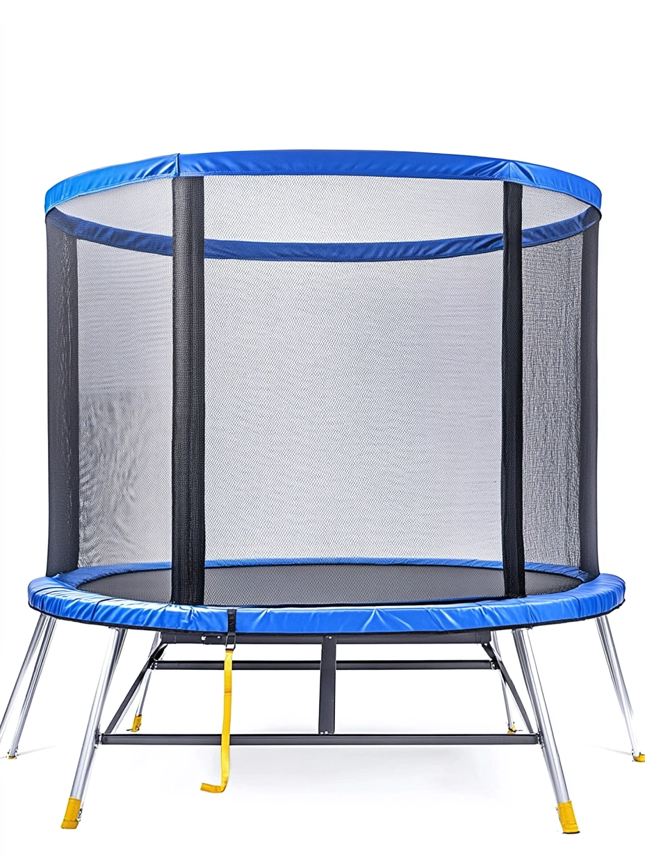 Trampolín Redondo de Acero con Red de Seguridad para Niños 244 cm Azul y Negro-MEUBOLVIX