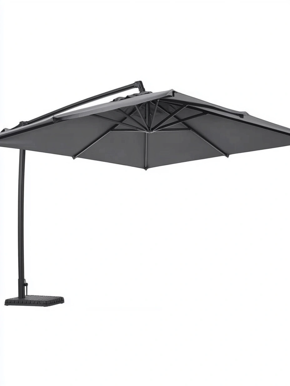 Sombrilla de jardín colgante de poliéster 300 cm con estructura de acero-MEUBOLVIX