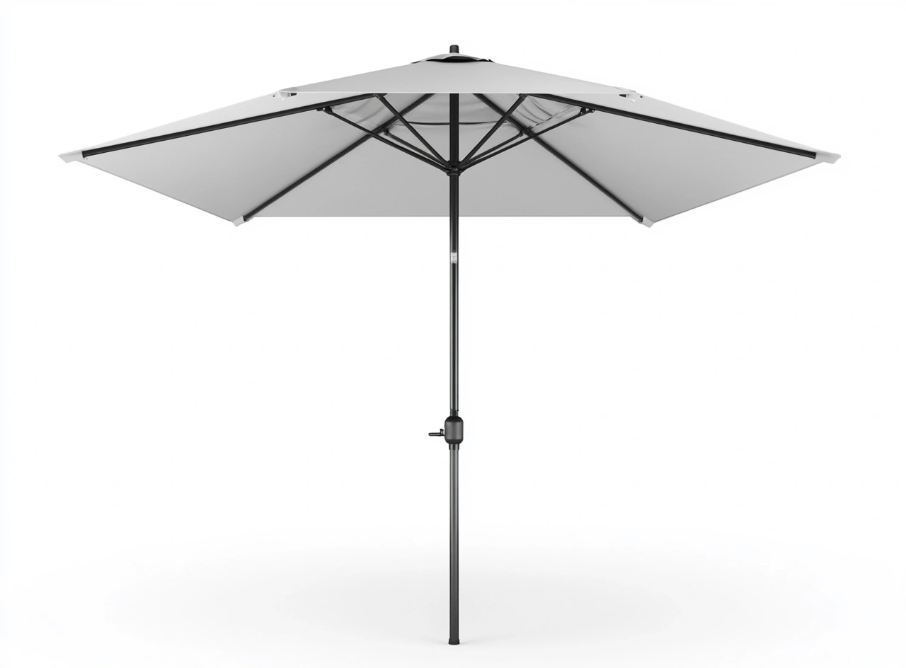 Sombrilla de Metal Gris con Protección UV, Diámetro 3m, Altura 2.5m-MEUBOLVIX