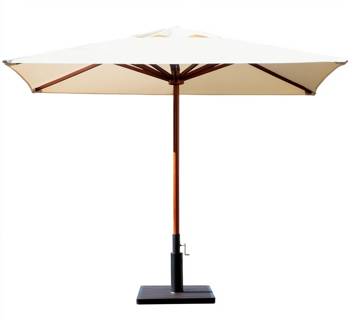 Sombrilla de Jardín de Madera y Poliéster Beige 300 cm-MEUBOLVIX