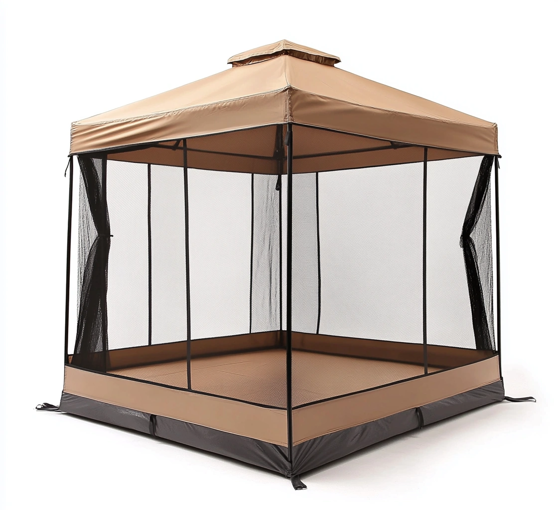 Pabellón cuadrado de poliéster con mosquitera 300x300x260 cm-MEUBOLVIX