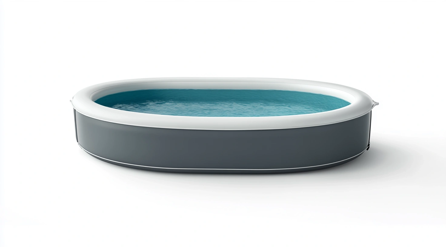 Piscina Inflable Ovalada PVC Blanco/Gris 305x183x56 cm-MEUBOLVIX