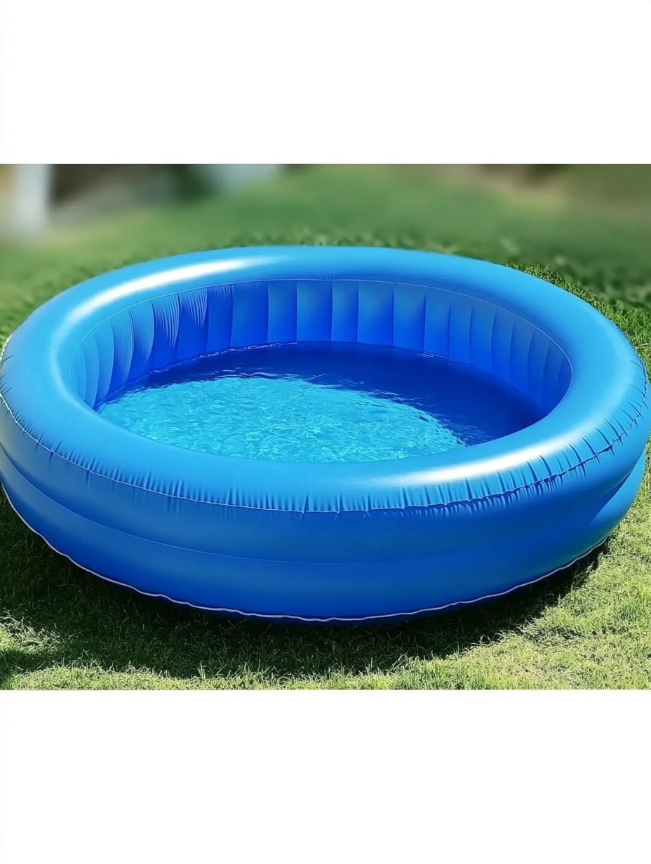Piscina hinchable redonda de vinilo azul-MEUBOLVIX