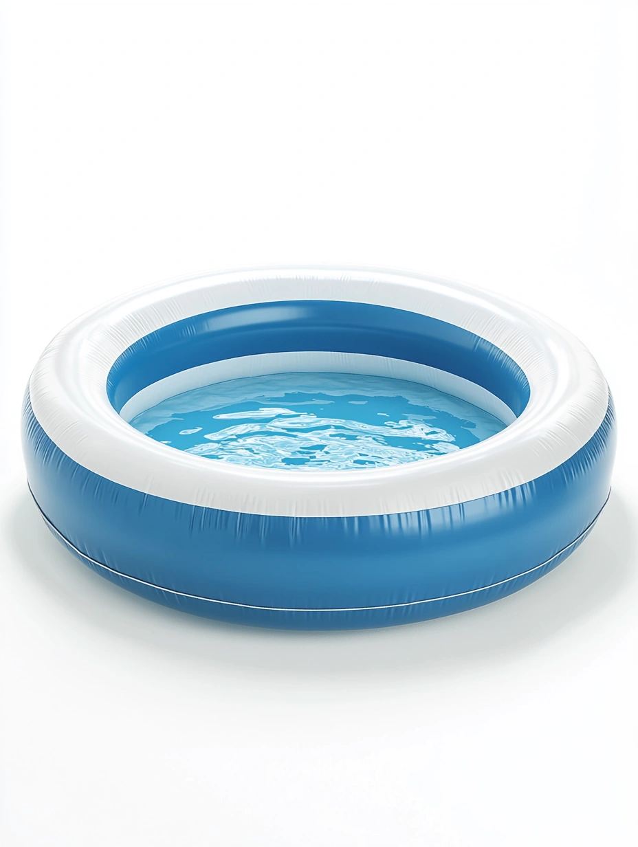Piscina Inflable de PVC Azul y Blanco Redonda-MEUBOLVIX