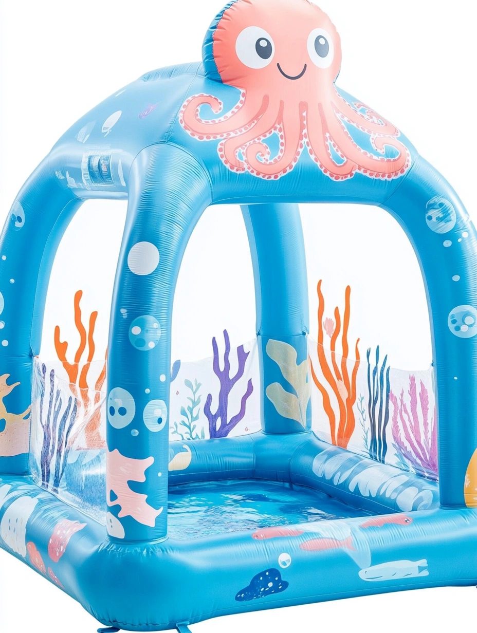 Piscina Inflable Infantil de PVC con Diseño de Pulpo-MEUBOLVIX