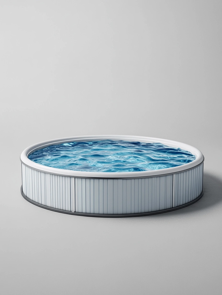 Piscina redonda exterior de acero blanco 4.5m diámetro x 1.2m altura-MEUBOLVIX
