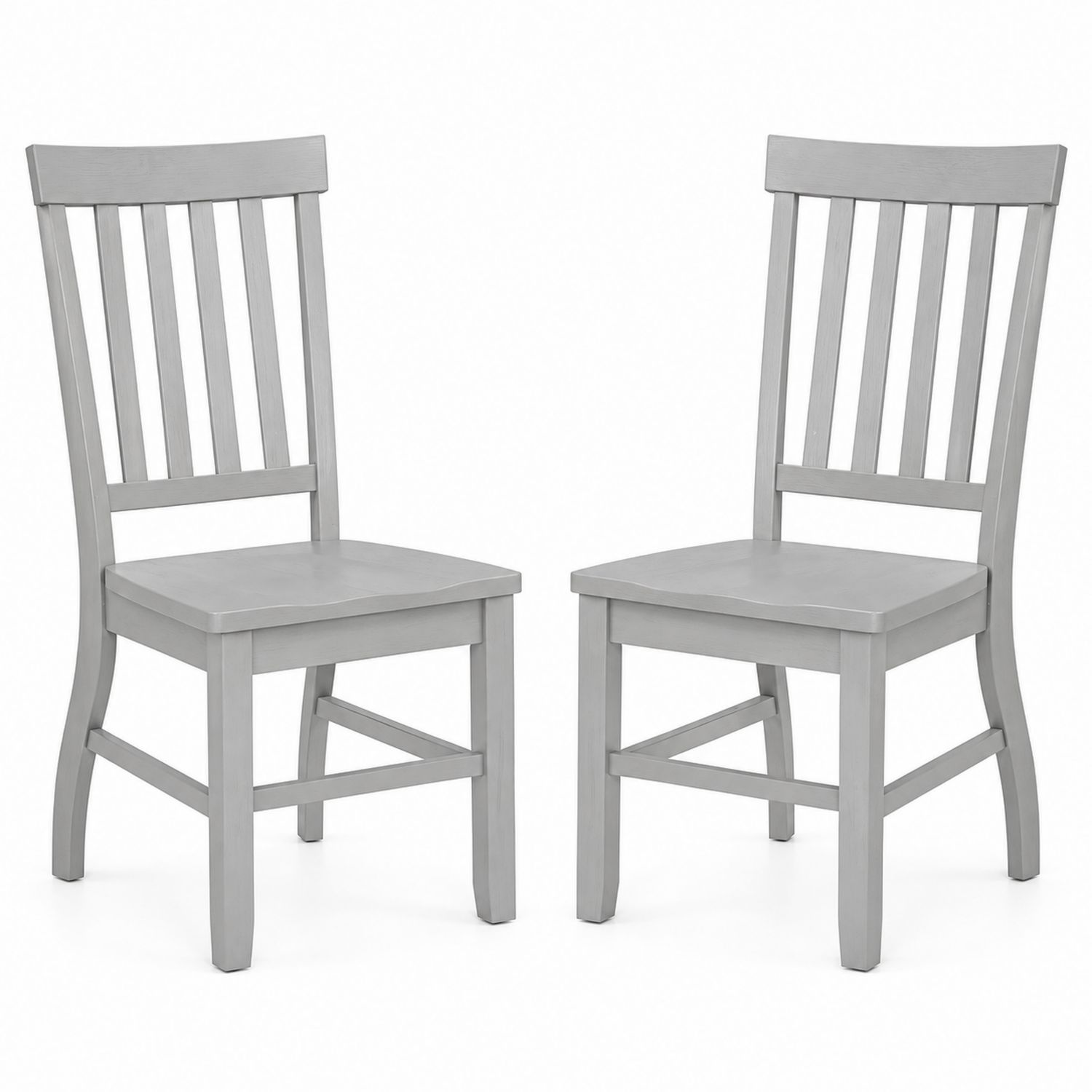 2er-Set Esszimmerstühle aus Holz, Grau