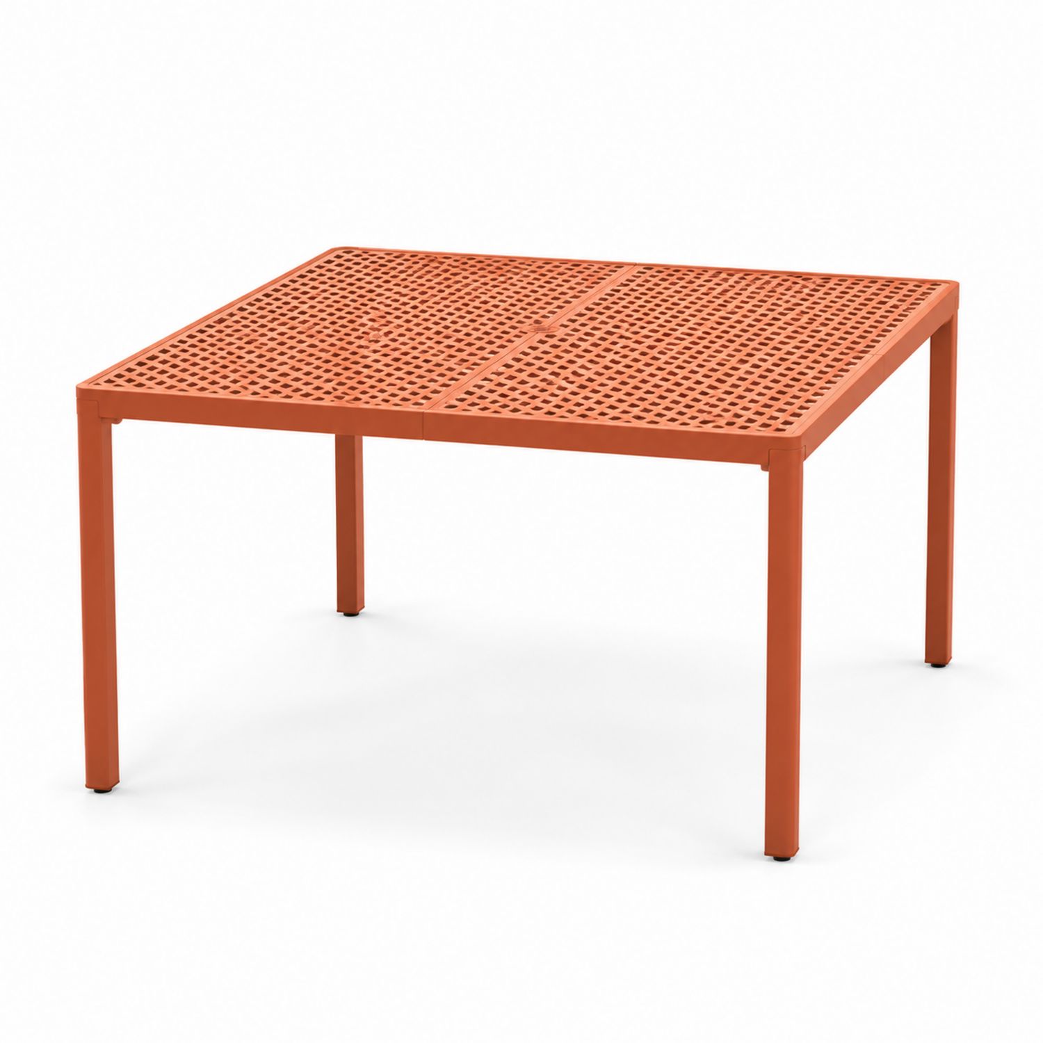 Rechteckiger Outdoortisch aus Stahl, Orange, 120x80x75 cm