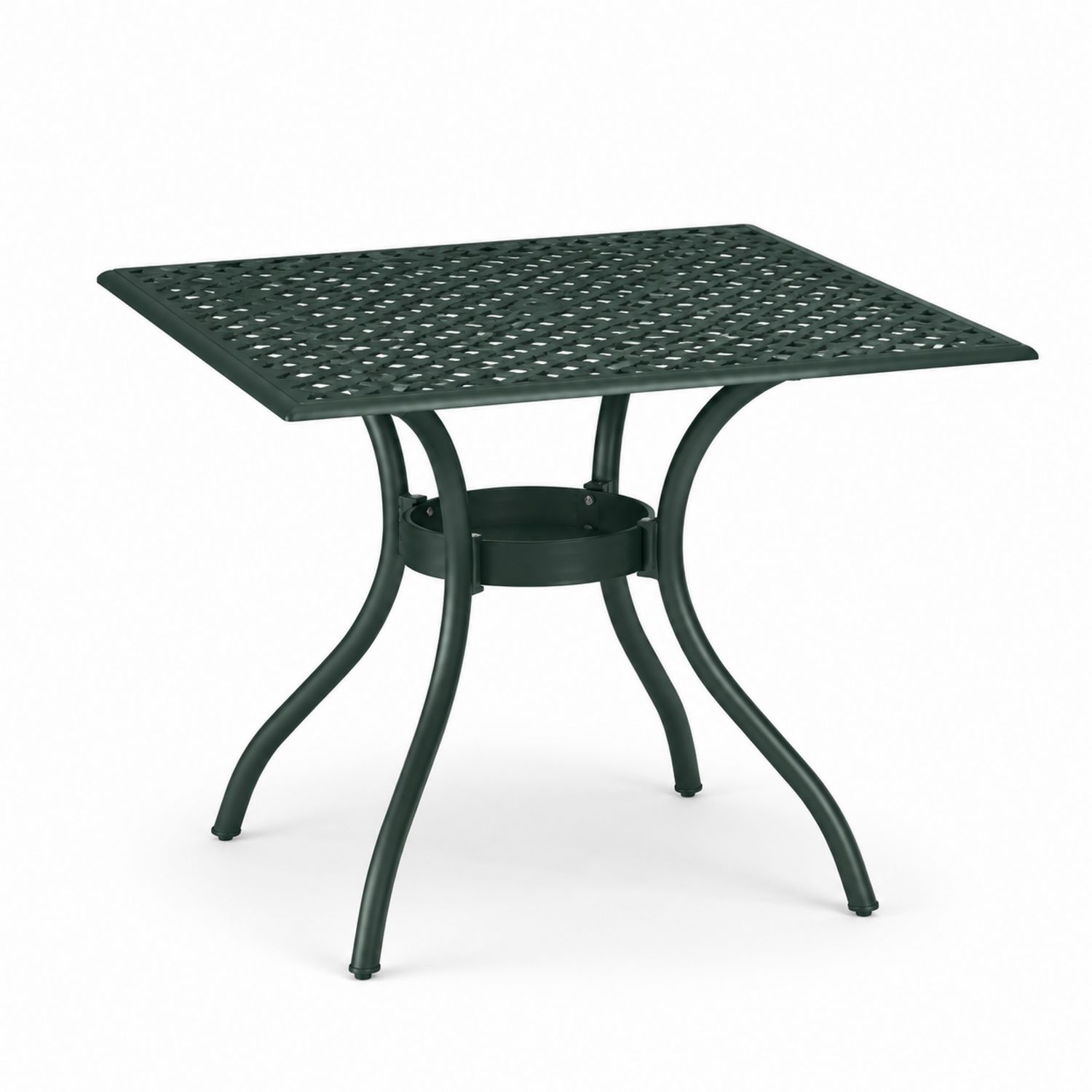 Quadratischer Gartentisch 90x90 cm Metall Dunkelgrün