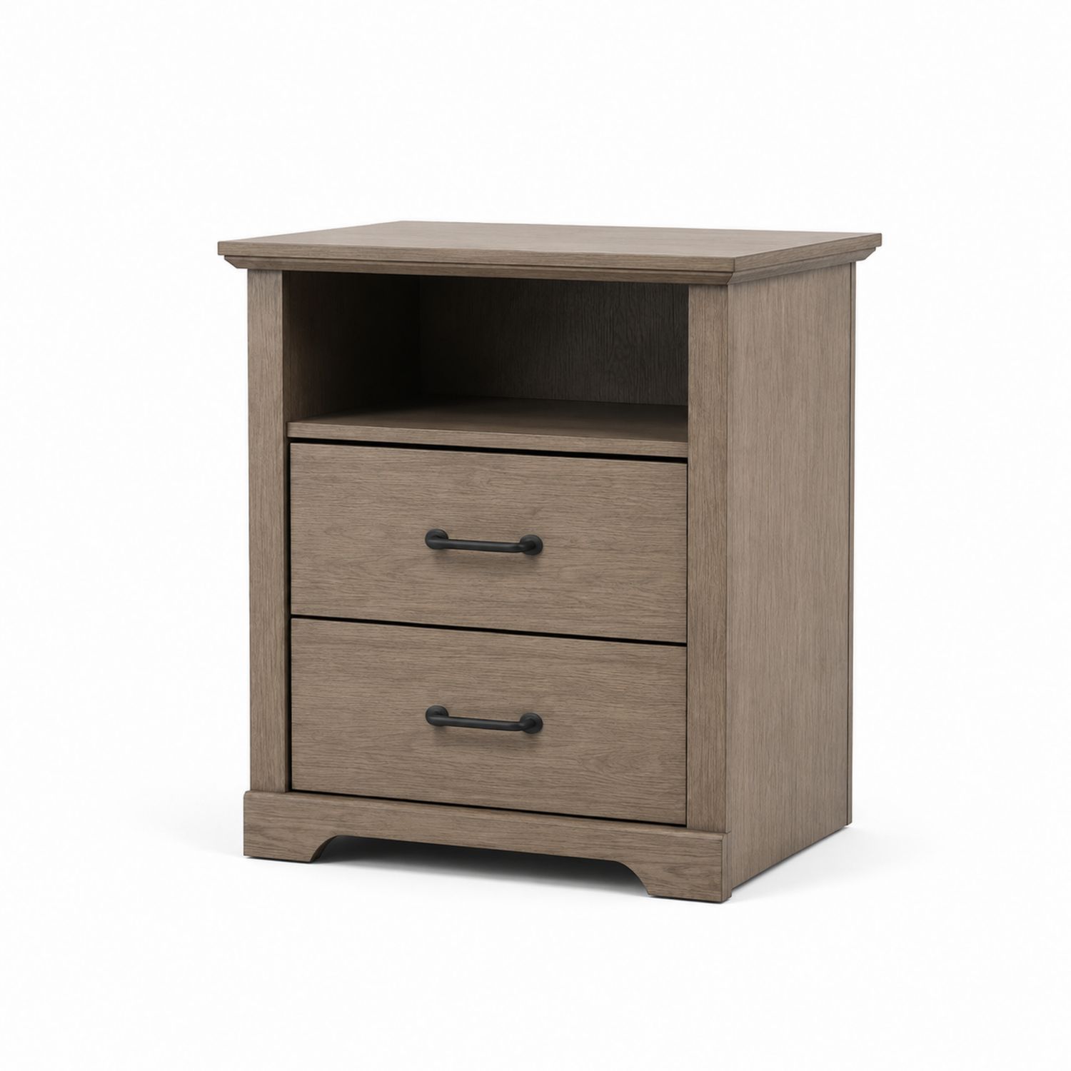 Nachttisch mit 2 Schubladen MDF Holz Braun