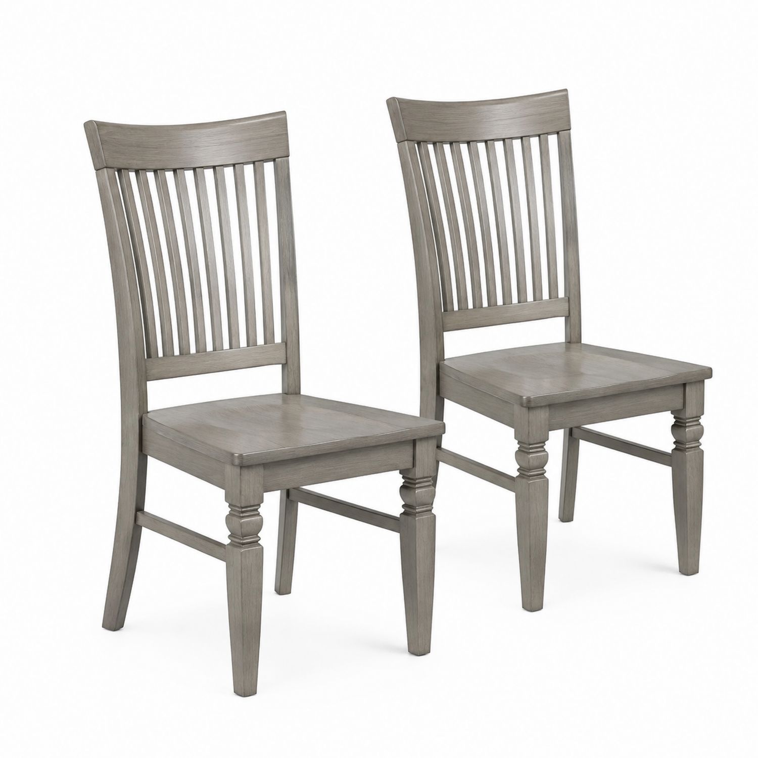 2er Set Esszimmerstühle aus Holz Grau