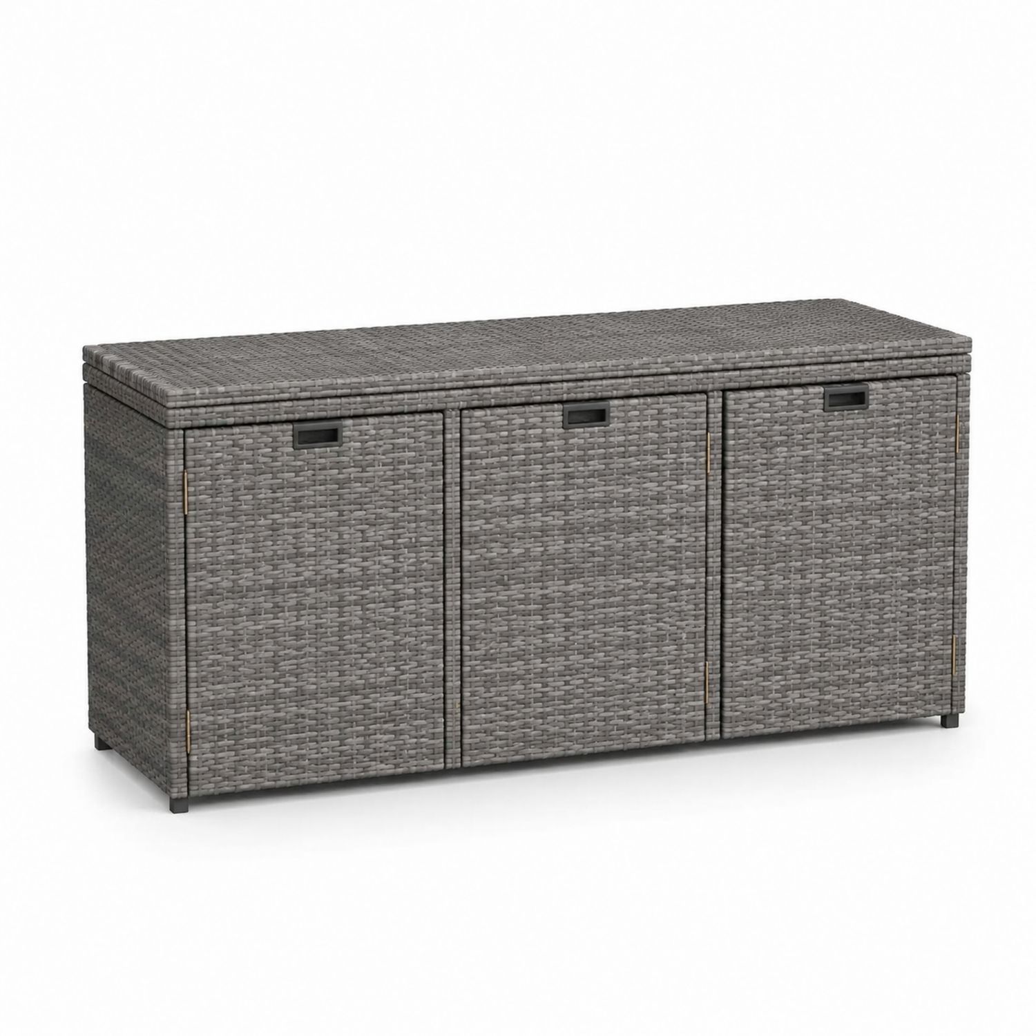 Gartenbox aus Polyethylengeflecht Grau 150x50x60 cm