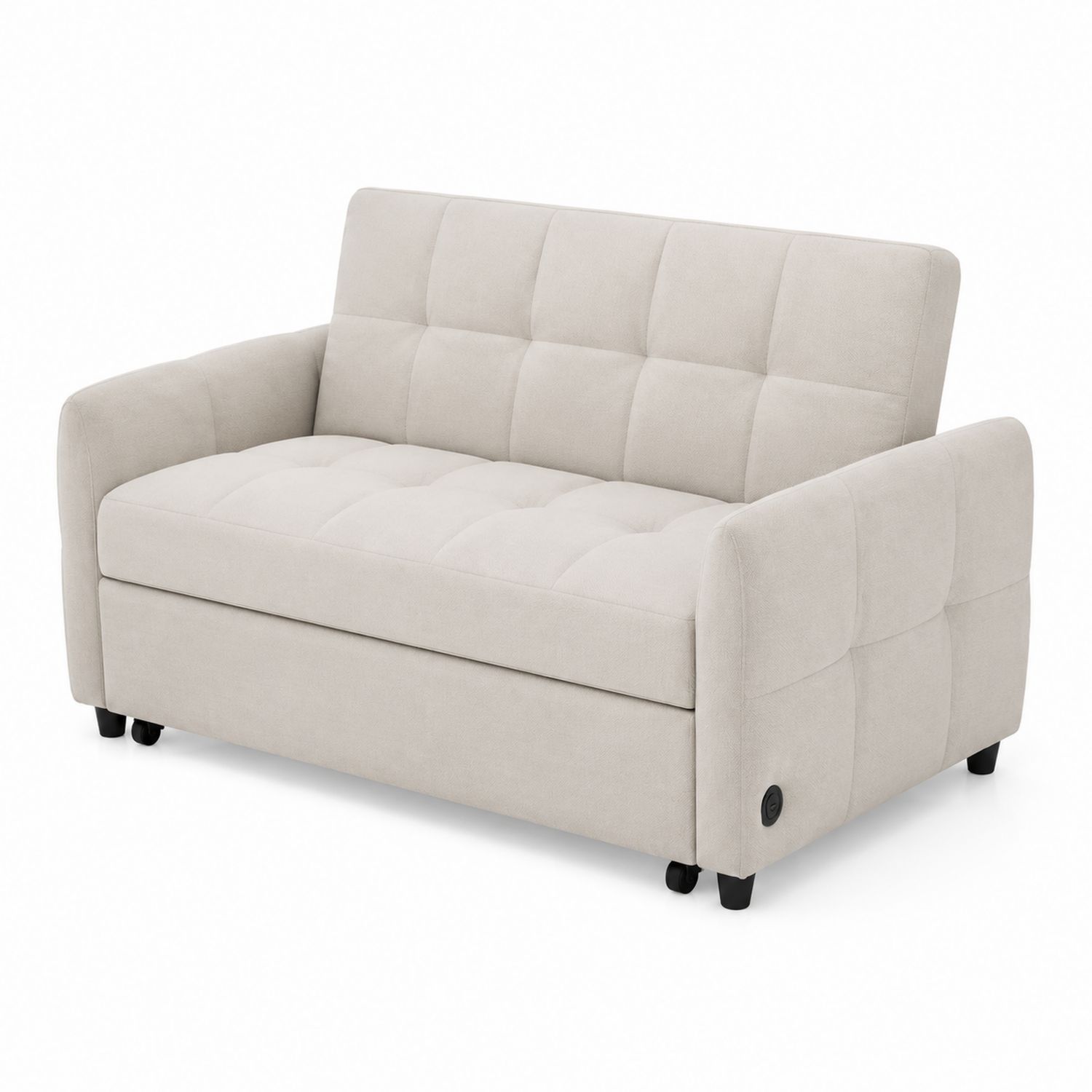 2-Sitzer Schlafsofa Mikrofaser Beige