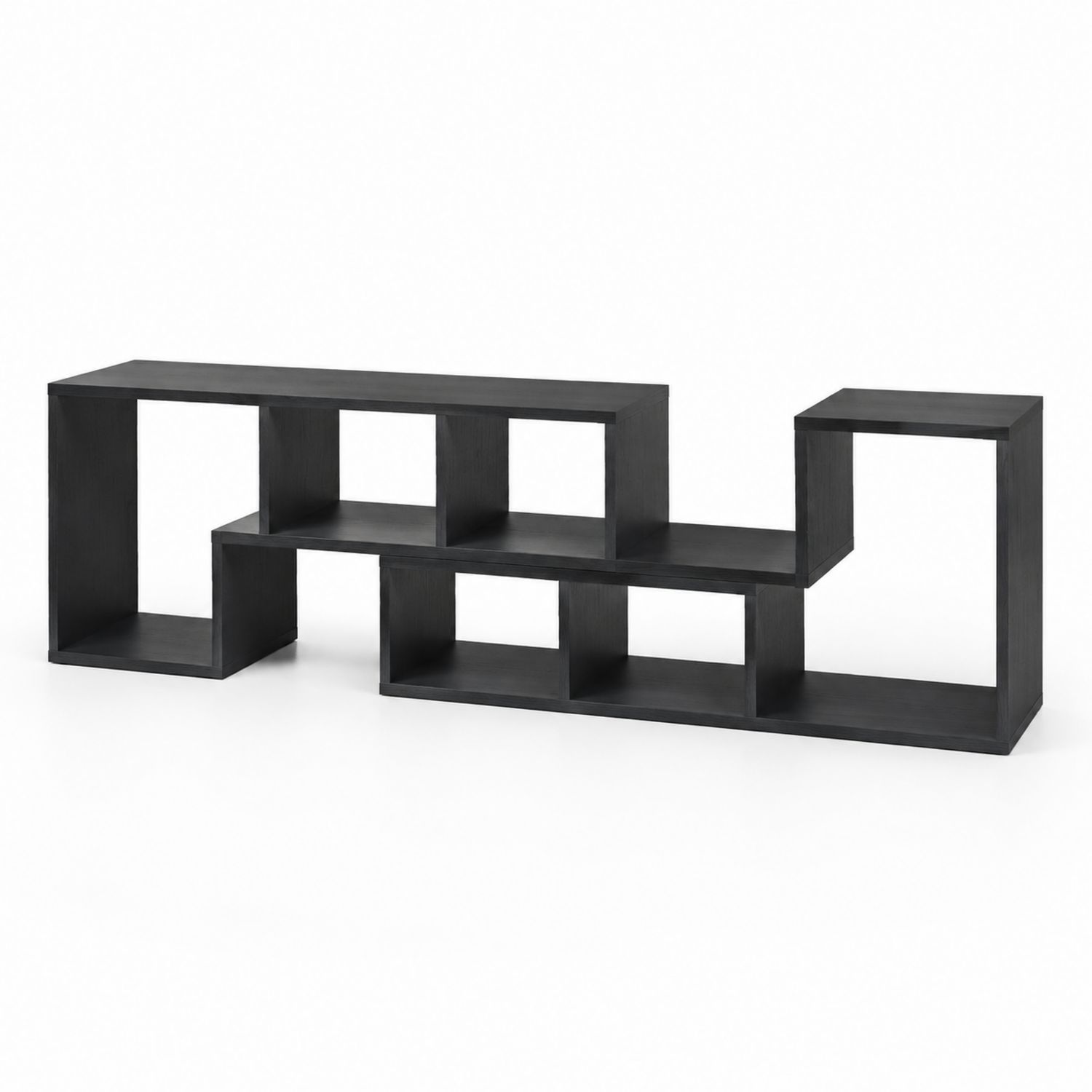 TV-Schrank Regal Holz Schwarz