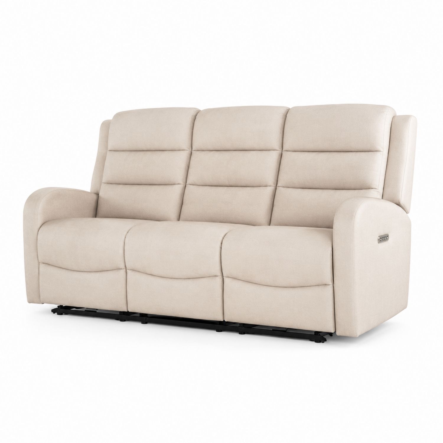 3-Sitzer Sofa Mikrofaser Beige Verstellbar