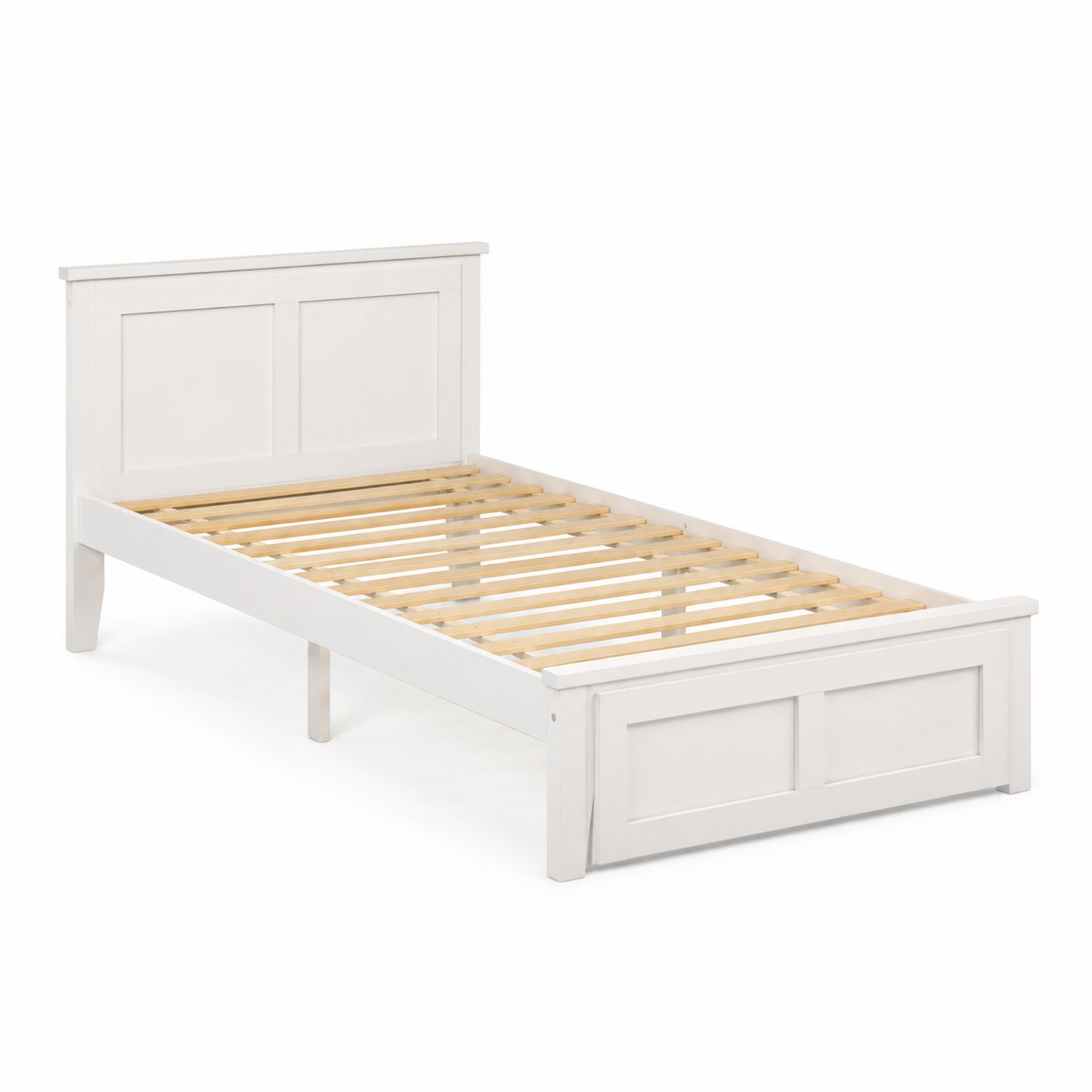 Einzelbett Kiefernholz 200x90 cm Weiß