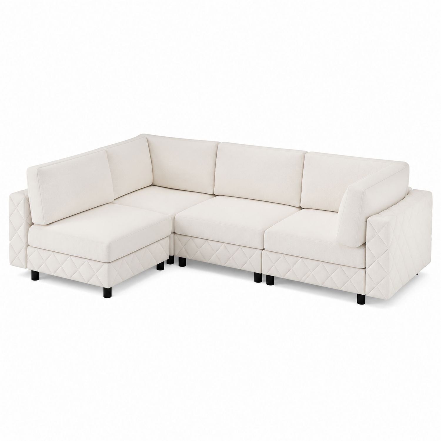 Modulares Ecksofa Stoff Beige 250x250x85cm