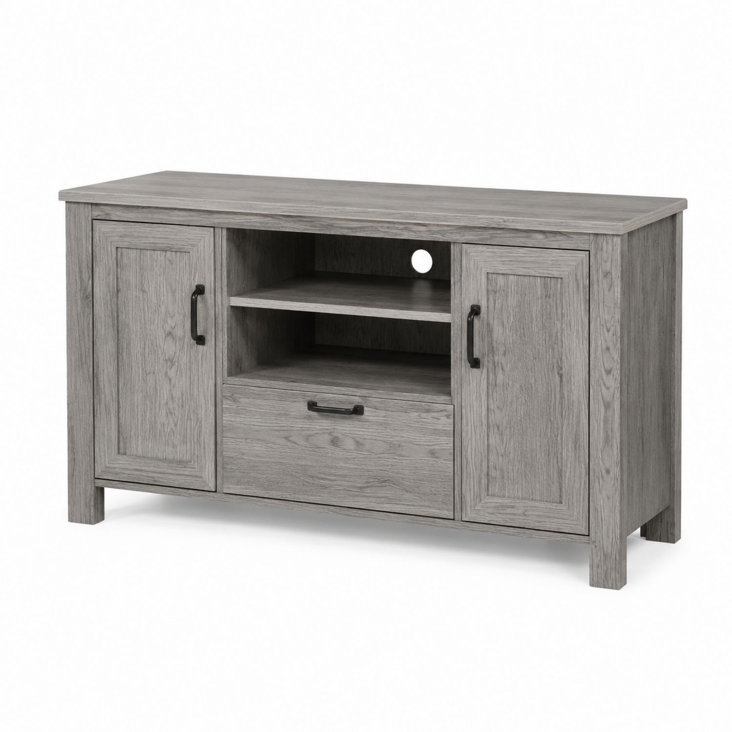 TV-Schrank aus Eichenfurnier Grau