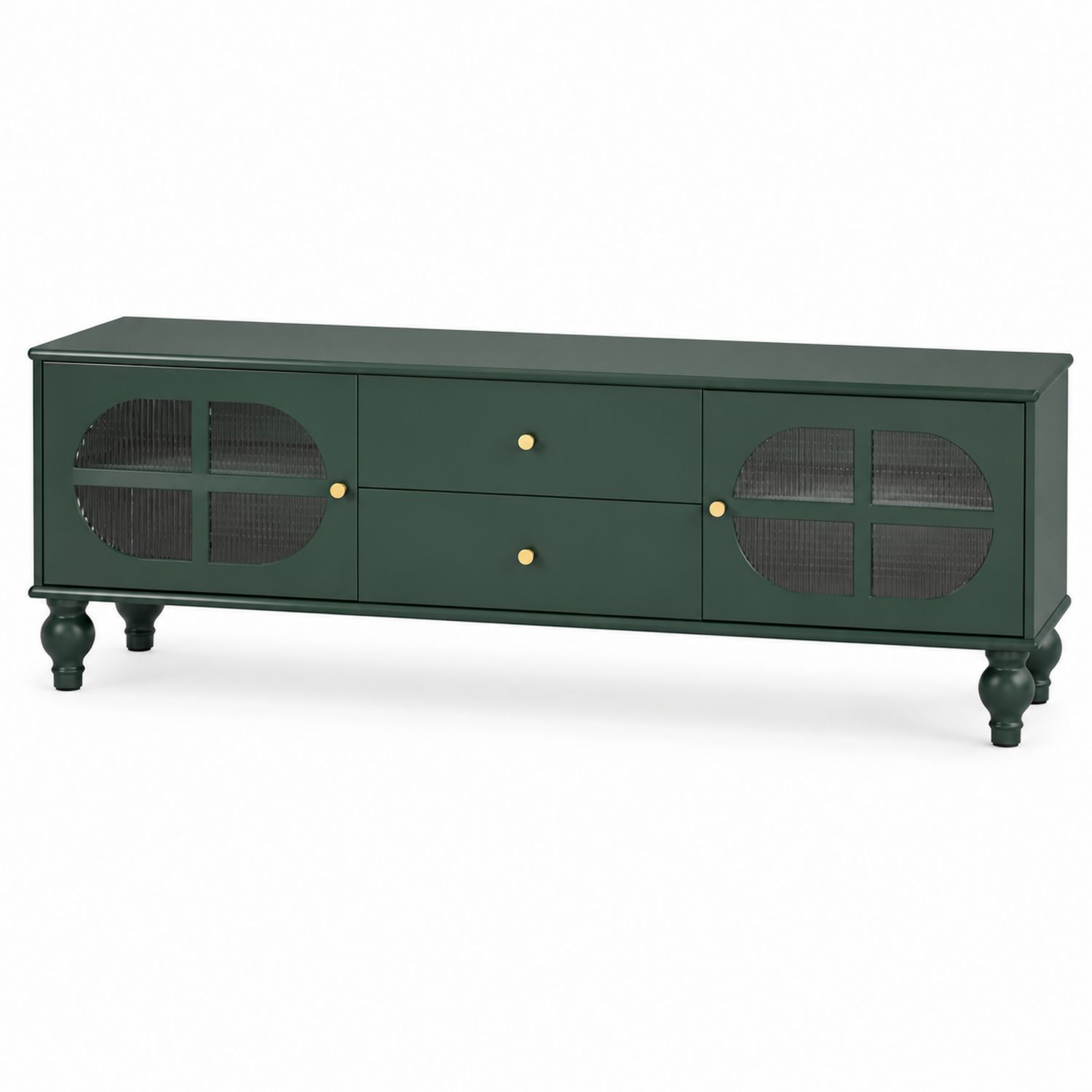 TV-Schrank aus MDF mit Metallgitter Türen Grün