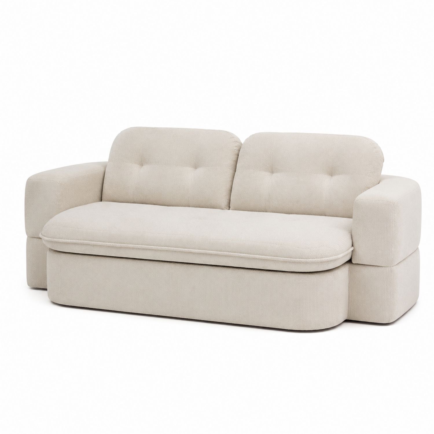 Sofa 3-Sitzer Stoff Beige 200 cm