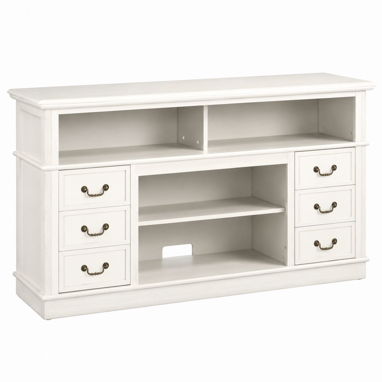 Weißer Holzschrank mit Schubladen 140x45x85 cm