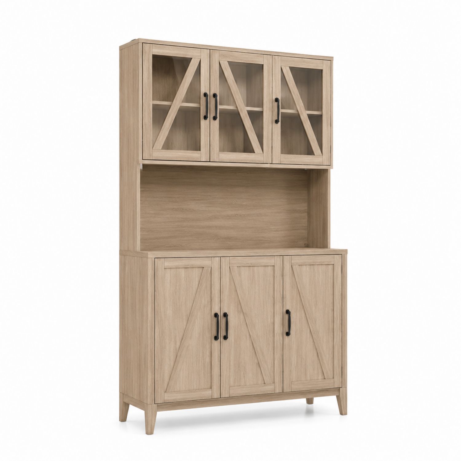 Buffet Schrank aus Holz mit Glastüren 200x45x200 cm