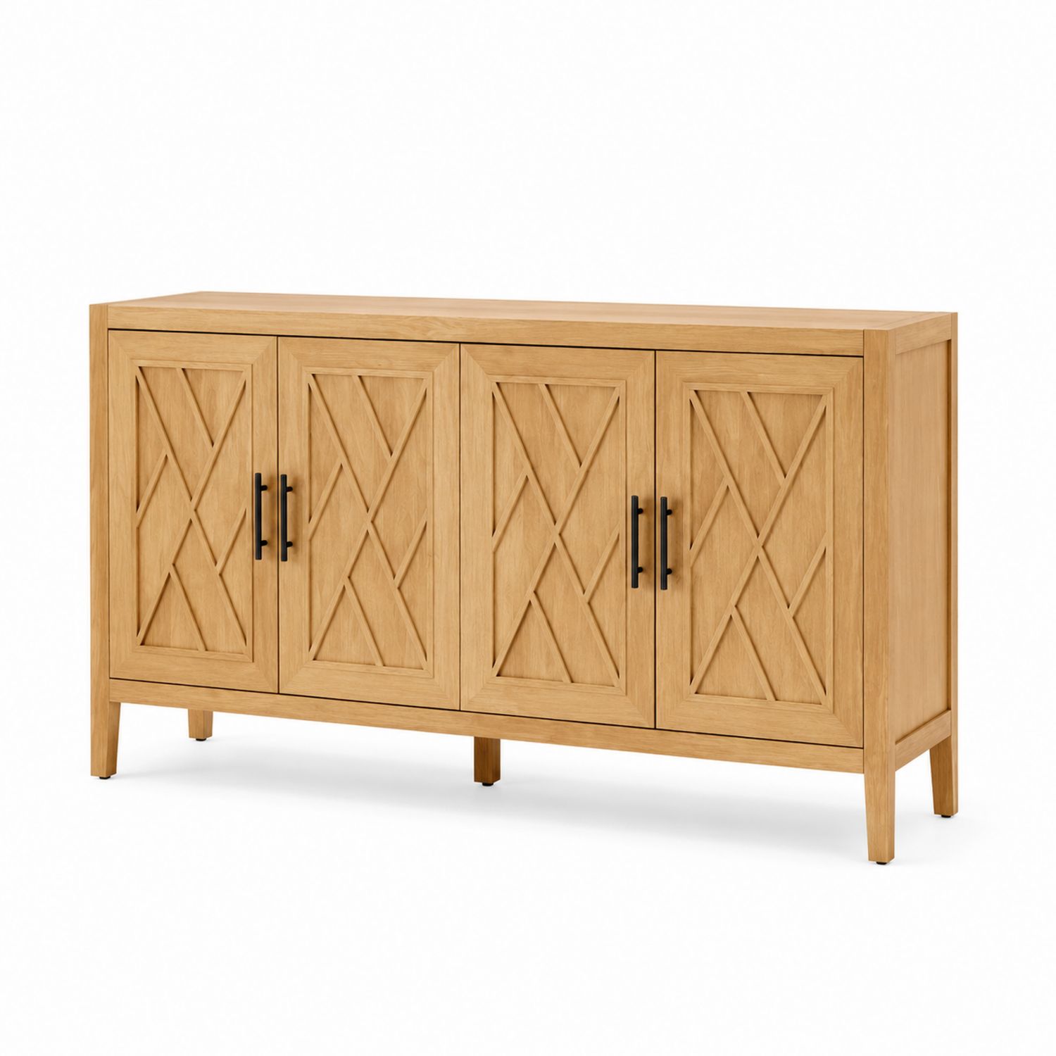 Sideboard Eiche Massivholz mit Vier Türen 180cm